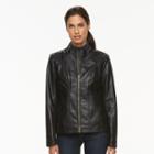 Women's Seb Faux-leather Scuba Jacket, Size: Small, Black