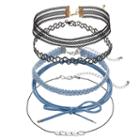 Mudd&reg; Blue Denim Wrap & Tattoo Choker Necklace Set, Women's