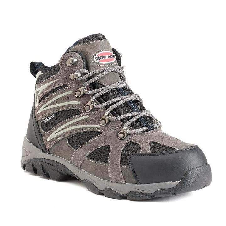 Iron Age Surveyor Men's Waterproof Steel-toe Hiking Boots, Size: Medium (8.5), Grey