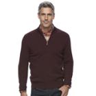 Men's Croft & Barrow&reg; True Comfort Classic-fit Quarter-zip Sweater, Size: Xl, Dark Red