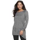 Women's Apt. 9&reg; Asymmetrical Tunic Sweater, Size: Xs, Dark Grey