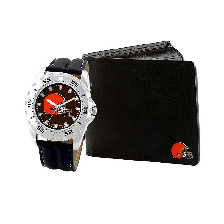 Game Time, Men's Cleveland Browns Watch & Wallet Set - Black