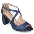 Journee Collection Aalie Women's High Heel Sandals, Size: Medium (7), Blue (navy)