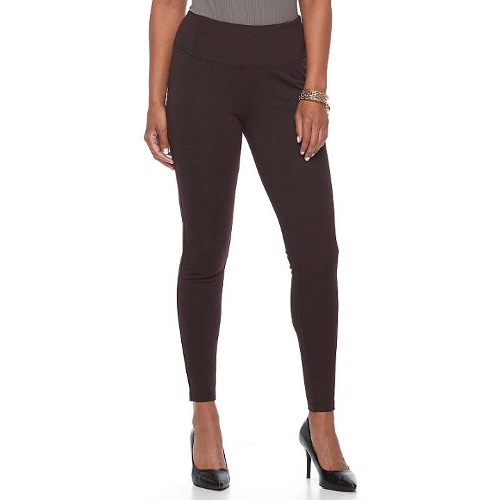 Women's Apt. 9&reg; Tummy Control Pull-on Leggings, Size: M Long, Red