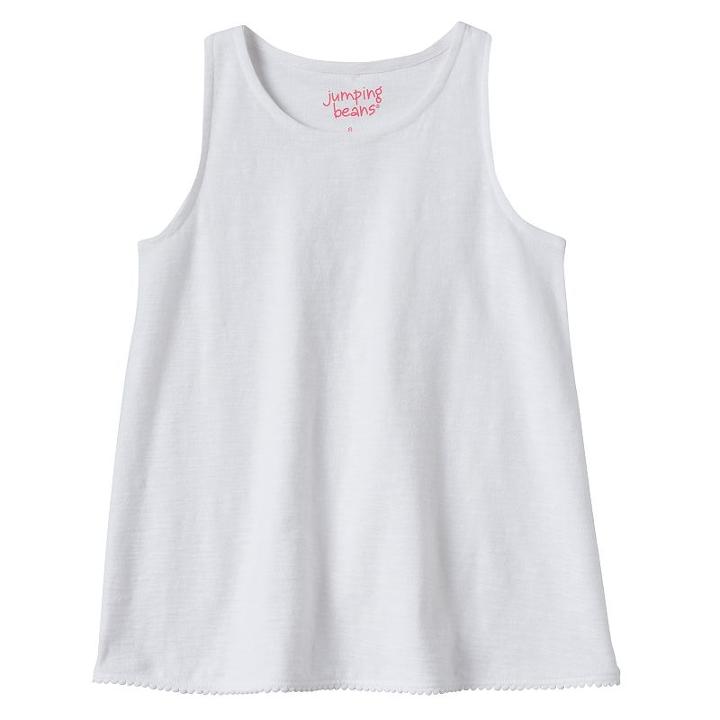Girls 4-10 Jumping Beans&reg; Basic Slubbed Tank Top, Girl's, Size: 6, White