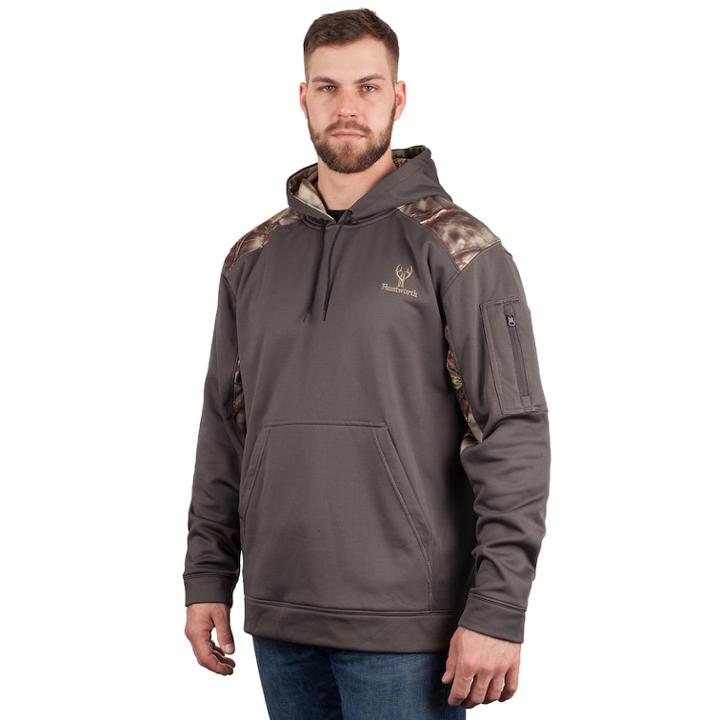 Men's Huntworth Lifestyle Performance Fleece Hooded Sweatshirt, Size: Medium, Grey