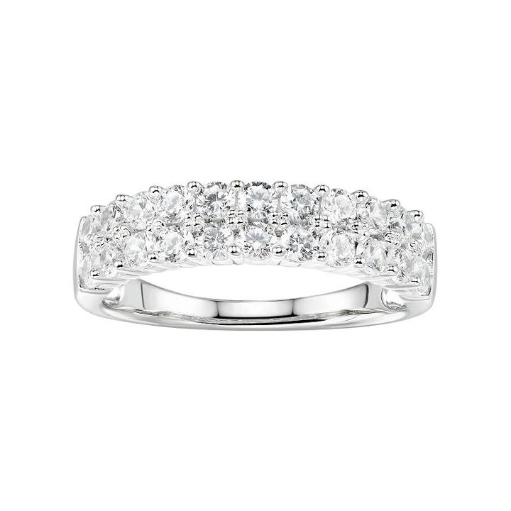 Diamonluxe 1 1/2 Carat T.w. Simulated Diamond Double Row Ring, Women's, Size: 5, White