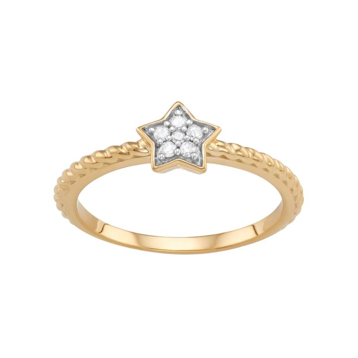 Sterling Silver Diamond Accent Star Ring, Women's, Size: 8, White