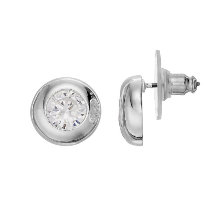 Dana Buchman Simulated Crystal Stud Earrings, Women's, Silver