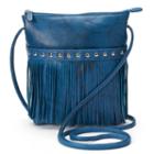 Ili Medium Leather Fringe Crossbody Bag, Women's, Blue
