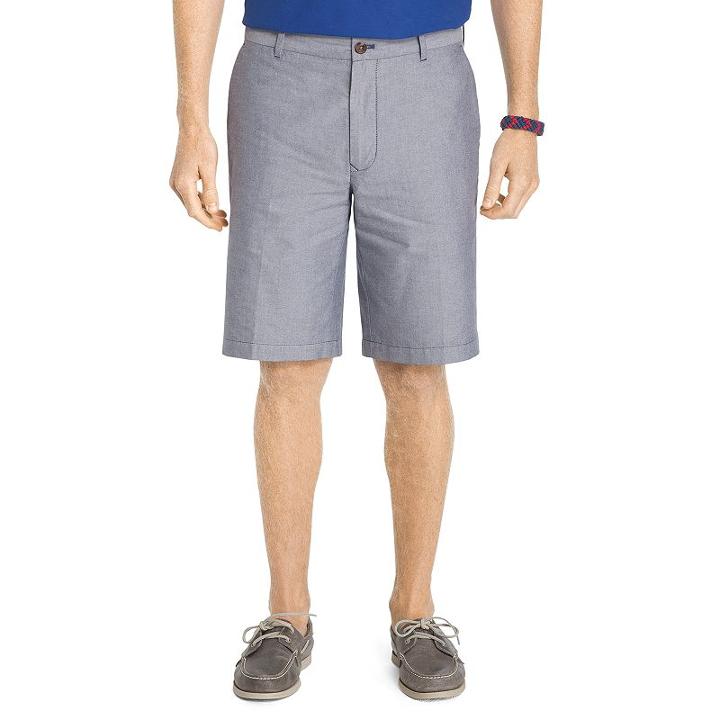Men's Izod Flat-front Oxford Shorts, Size: 32, Dark Blue