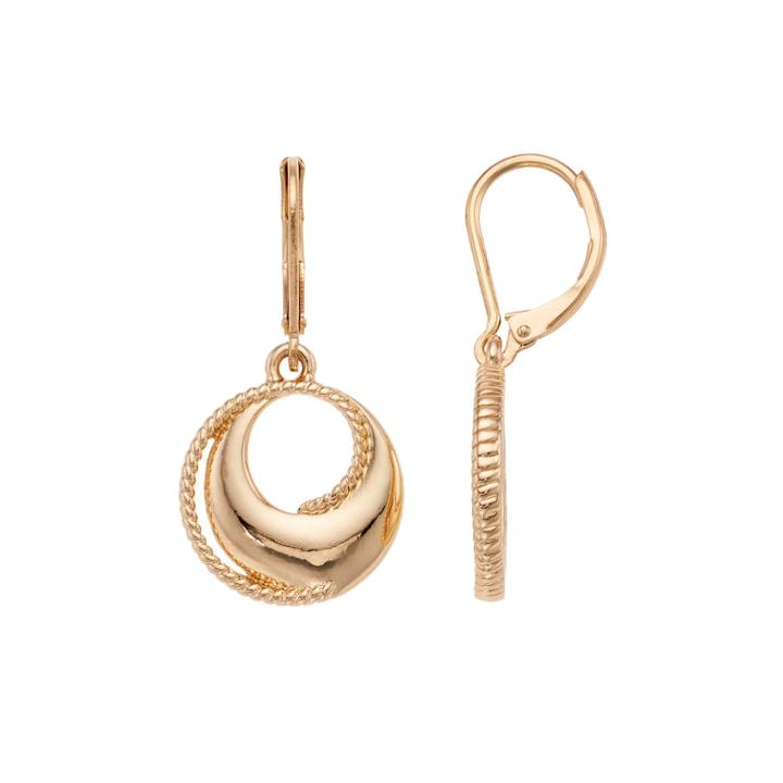 Napier Rope Hoop Drop Earrings, Women's, Gold