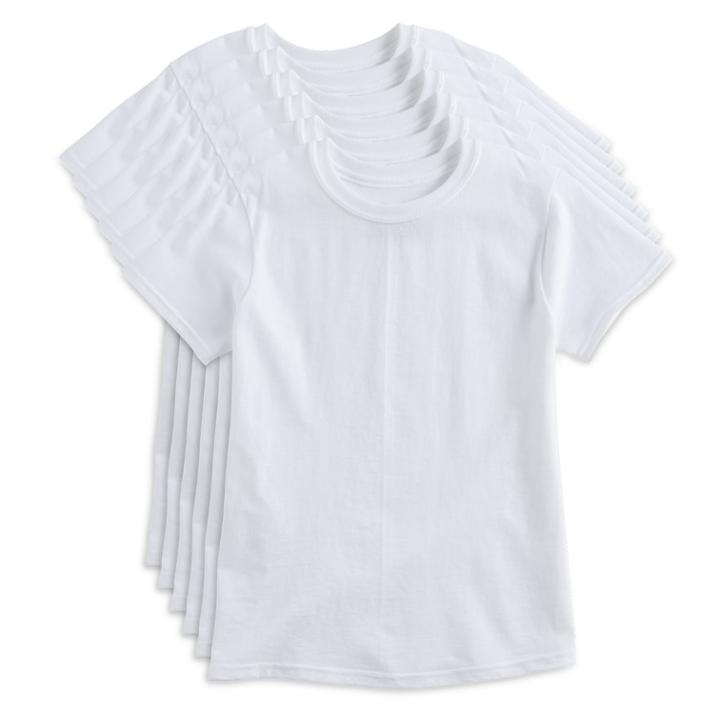 Boys 4-20 Hanes Comfortsoft 6-pack Crew Tees, Size: Small, White