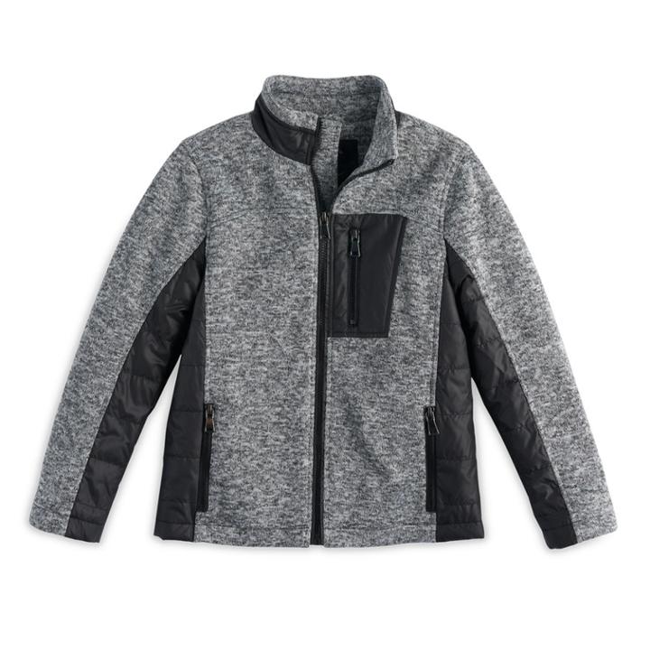 Boys 8-20urban Republic Melange Fleece Jacket, Size: 18-20, Dark Grey