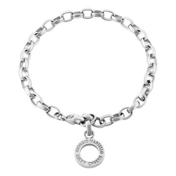 Giorgio Martello Giorgio Martello Sterling Silver Disc Charm Adjustable Bracelet - 7.5 In, Women's, Size: 7.5, Grey