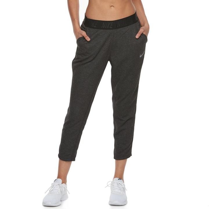 Women's Nike Training French Terry Capris, Size: Xl, Med Grey