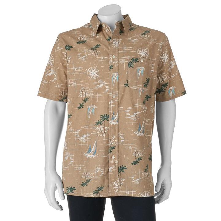 Men's Croft & Barrow&reg; Classic-fit Tropical Button-down Shirt, Size: Xl, Med Beige