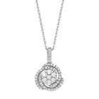 Sterling Silver 1/2 Carat T.w. Diamond Cluster Swirl Pendant, Women's, Size: 18, White