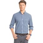 Big & Tall Men's Izod Slim-fit Gingham-checked Stretch Button-down Shirt, Size: Xl Tall, Dark Blue