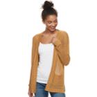 Juniors' Mudd&reg; Open-work Cardigan, Teens, Size: Large, Med Brown