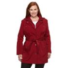 Plus Size Croft & Barrow&reg; Hooded Rain Jacket, Women's, Size: 2xl, Pink Other