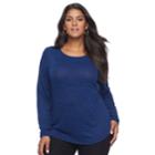 Plus Size Apt. 9&reg; Geometric Print Tee, Women's, Size: 2xl, Dark Blue