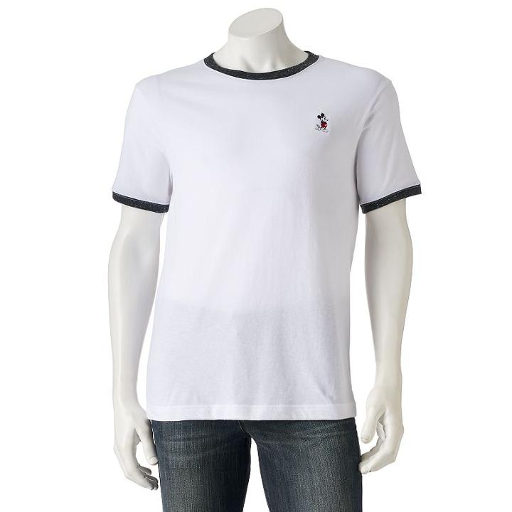 Men's Disney Mickey Mouse Tee, Size: Small, White