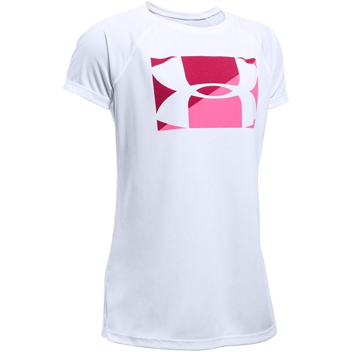 Girls 7-16 Under Armour Big Logo Short Sleeve Tee, Size: Medium, White