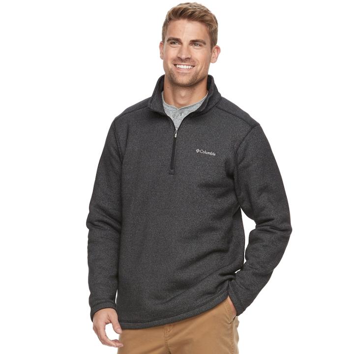 Men's Columbia Ortega Oaks Quarter-zip Fleece Jacket, Size: Xl, Grey (charcoal)