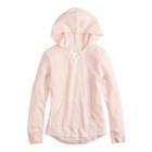 Girls 7-16 & Plus Size So&reg; Lace-up Tunic Hoodie, Size: 16 1/2, Light Pink