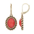 Dana Buchman Colorful Inlay Oval Drop Earrings, Women's, Pink