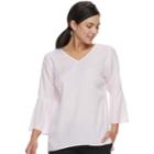 Women's Apt. 9&reg; Bell Sleeve Top, Size: Xs, Light Pink