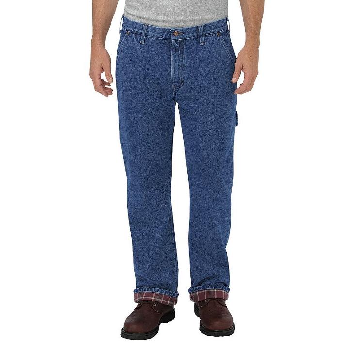 Men's Dickies Flannel-lined Carpenter Jeans, Size: 44x30, Blue