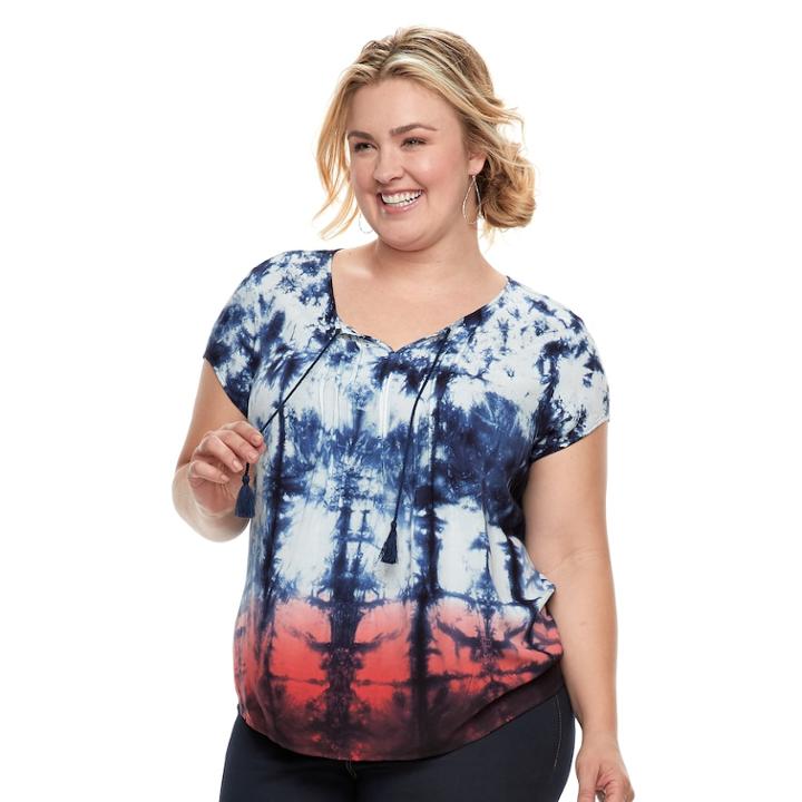 Plus Size Sonoma Goods For Life&trade; Pintuck Tee, Women's, Size: 1xl, Blue (navy)