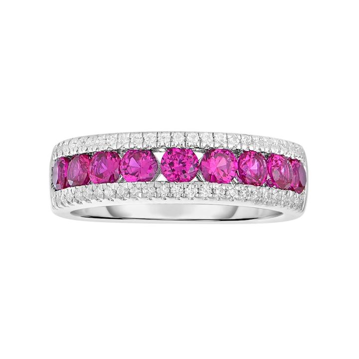 Sterling Silver Channel-set Lab-created Ruby Ring, Women's, Size: 7, Red