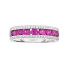 Sterling Silver Channel-set Lab-created Ruby Ring, Women's, Size: 7, Red