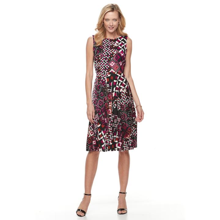 Women's Dana Buchman Sleeveless Paneled Circle Cut Dress, Size: 8, Dark Red