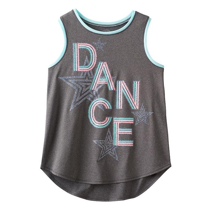 Girls 7-16 & Plus Size So&reg; Contrast Binding Graphic Tank Top, Girl's, Size: 20 1/2, Dark Grey