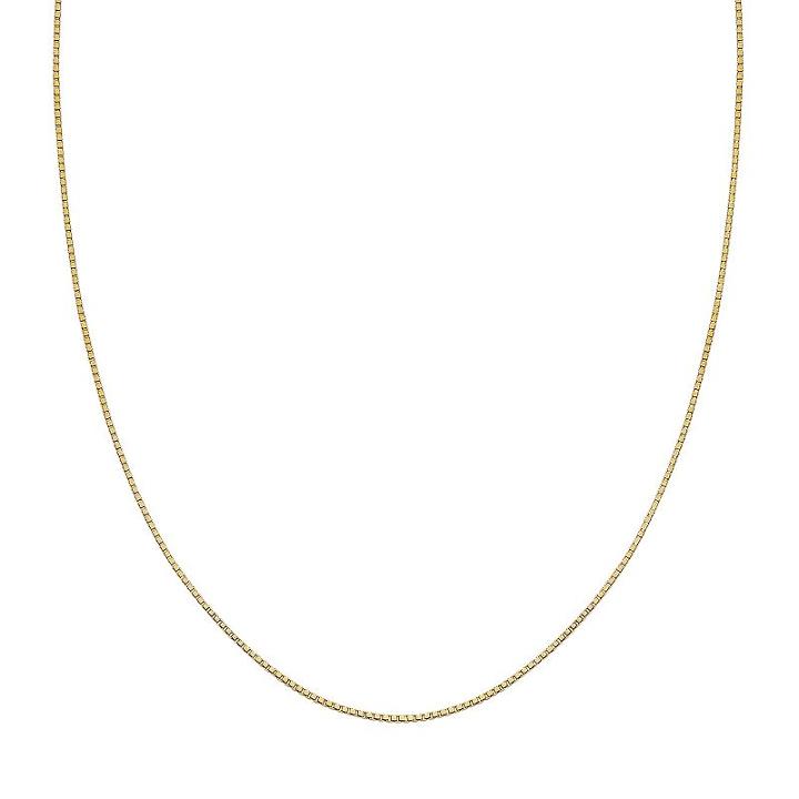 14k Gold Over Silver Box Chain Necklace - 20 In, Women's, Size: 20