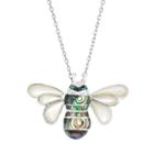 Sterling Silver Mother-of-pearl & Abalone Bee Pendant Necklace, Women's, Size: 18, Multicolor