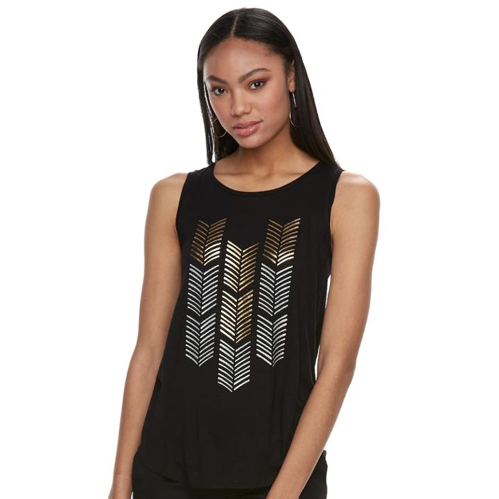 Women's Apt. 9&reg; Embellished Tank, Size: Xl, Black