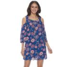 Juniors' Lily Rose Cold-shoulder Shift Dress, Teens, Size: Large, Multicolor