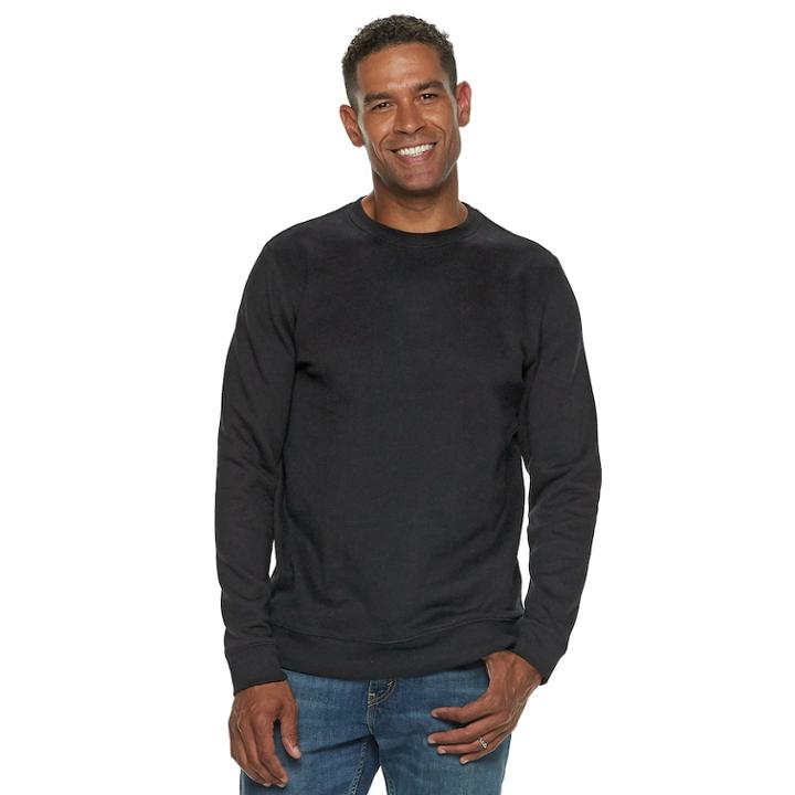 Men's Croft & Barrow&reg; Classic-fit Easy-care Fleece Pullover, Size: Medium, Black