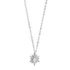 Sparkle Gem Sterling Silver White Topaz Starburst Pendant Necklace, Women's, Size: 18