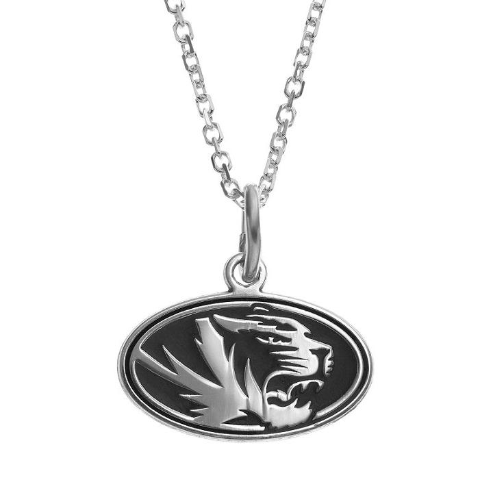 Fiora Sterling Silver Missouri Tigers Team Logo Pendant Necklace, Women's, Size: 16, Grey