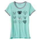 Girls 7-16 Mudd&reg; Graphic Ringer Tee, Girl's, Size: 10, Brt Green