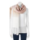 Lc Lauren Conrad Striped Fringed Oblong Scarf, Women's, Blush