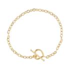 14k Gold Heart Toggle Bracelet, Women's, Size: 7.5, Yellow