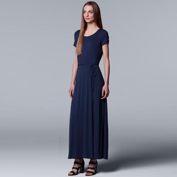 Women's Simply Vera Vera Wang Faux-wrap Maxi Dress, Size: Xl, Drk Purple