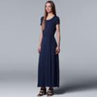 Women's Simply Vera Vera Wang Faux-wrap Maxi Dress, Size: Xl, Drk Purple
